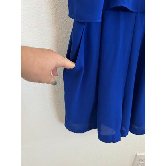 Express Womens Blue Shorts Romper Size Small Formal Outfit - Picture 6 of 8